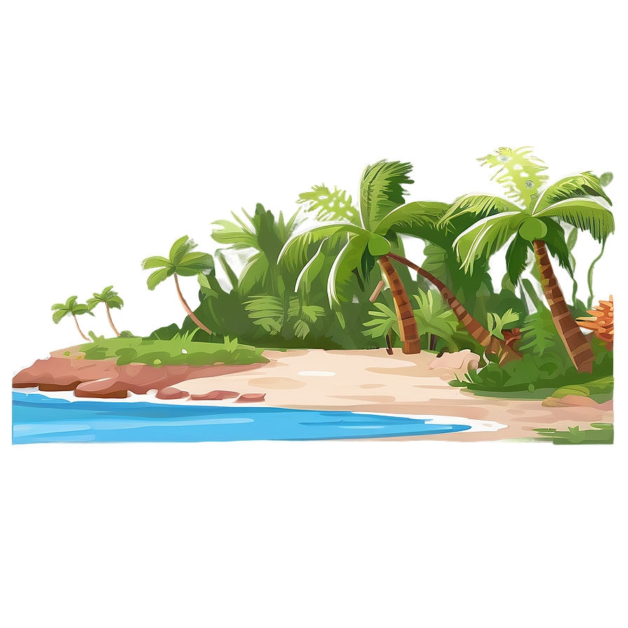 Coastal Landscape Drawing Png Ocv PNG Image