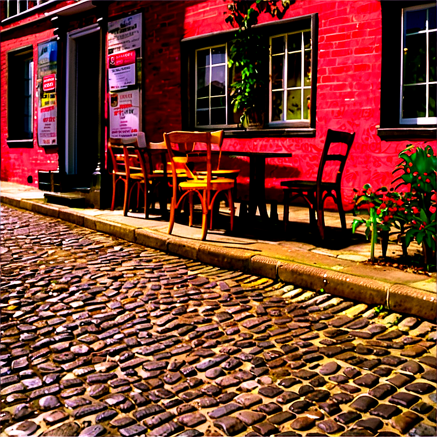 Cobblestone Street Cafe Png Skx36 PNG Image