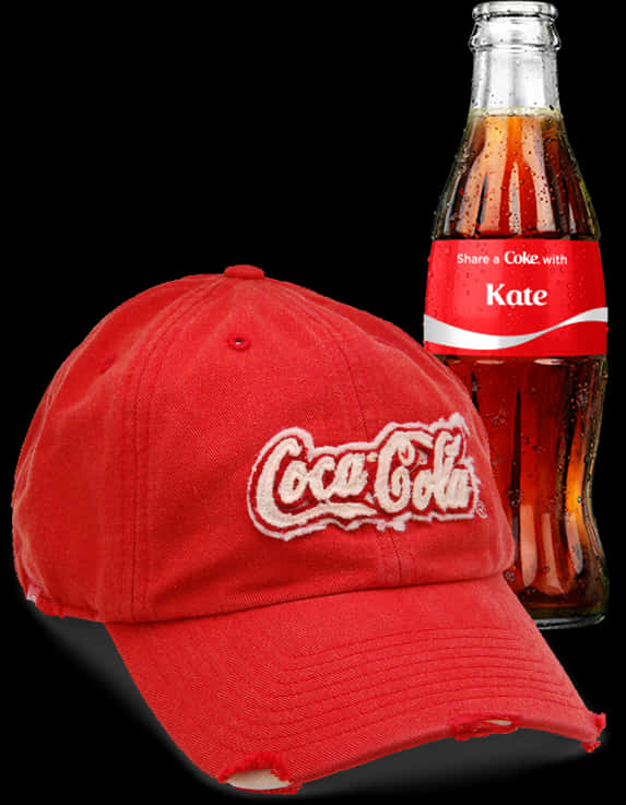 Coca Cola Bottleand Branded Cap PNG Image