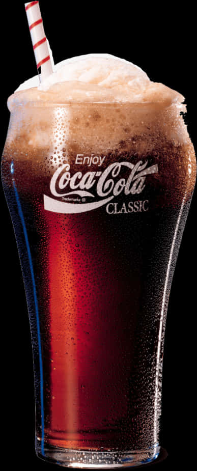 Coca Cola Classic Glasswith Straw PNG Image