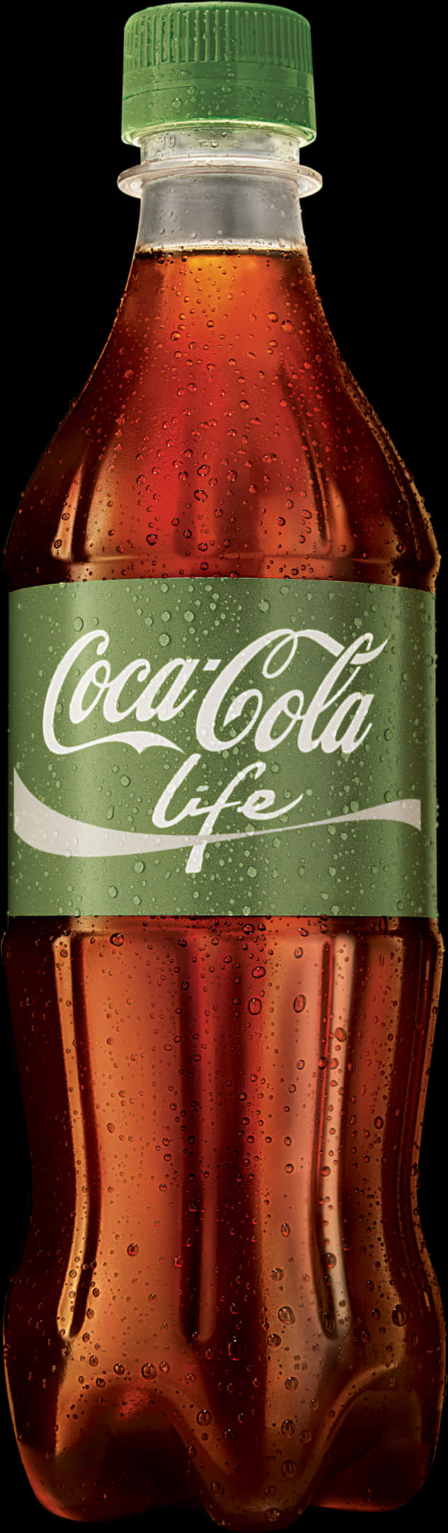 Coca Cola Life Bottlewith Dew Drops PNG Image