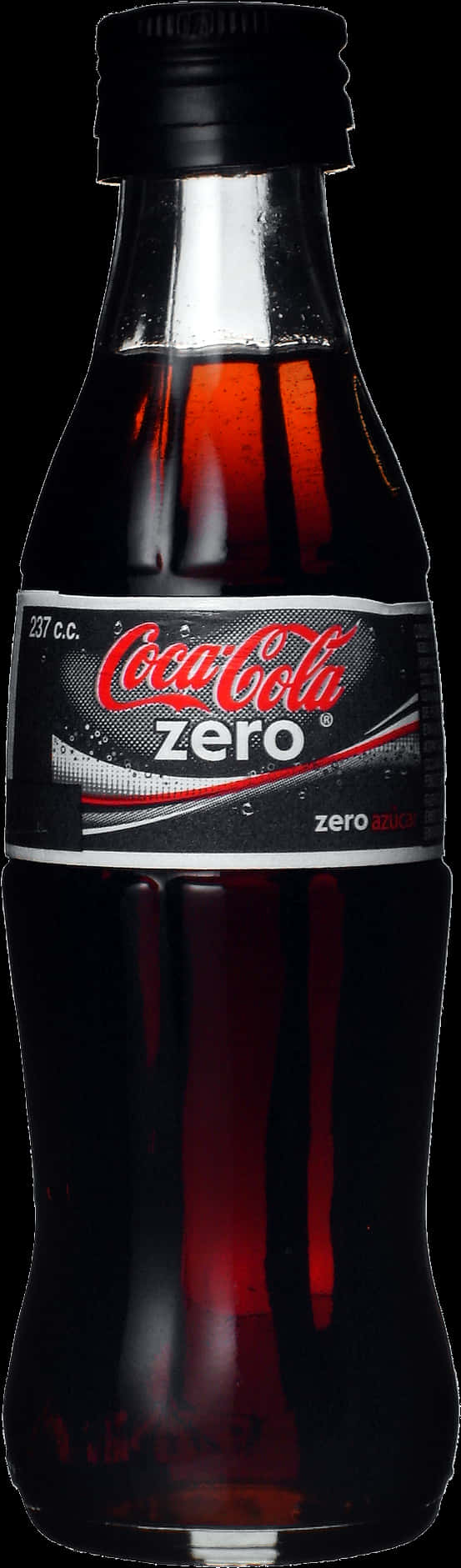 Coca Cola Zero Bottle Black Background PNG Image