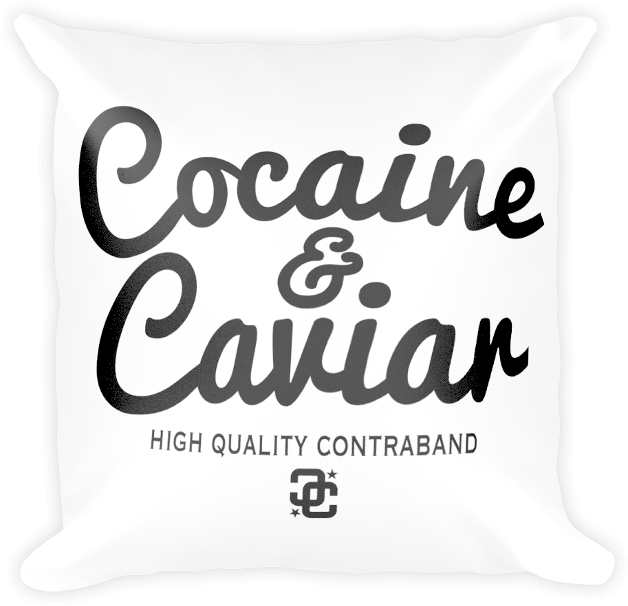 Cocaine Caviar Contraband Pillow Design PNG Image