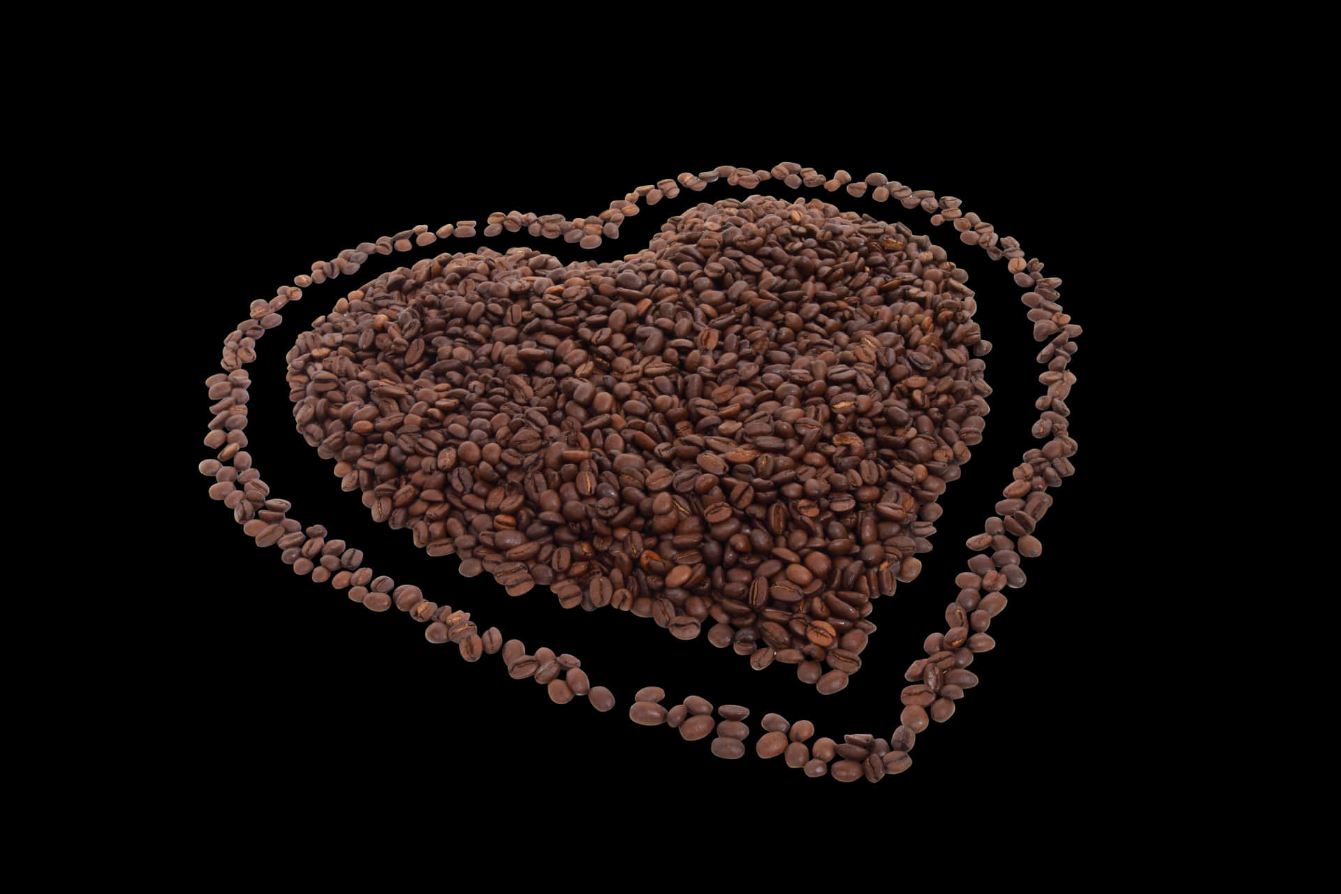 Coffee Bean Heart Art PNG Image