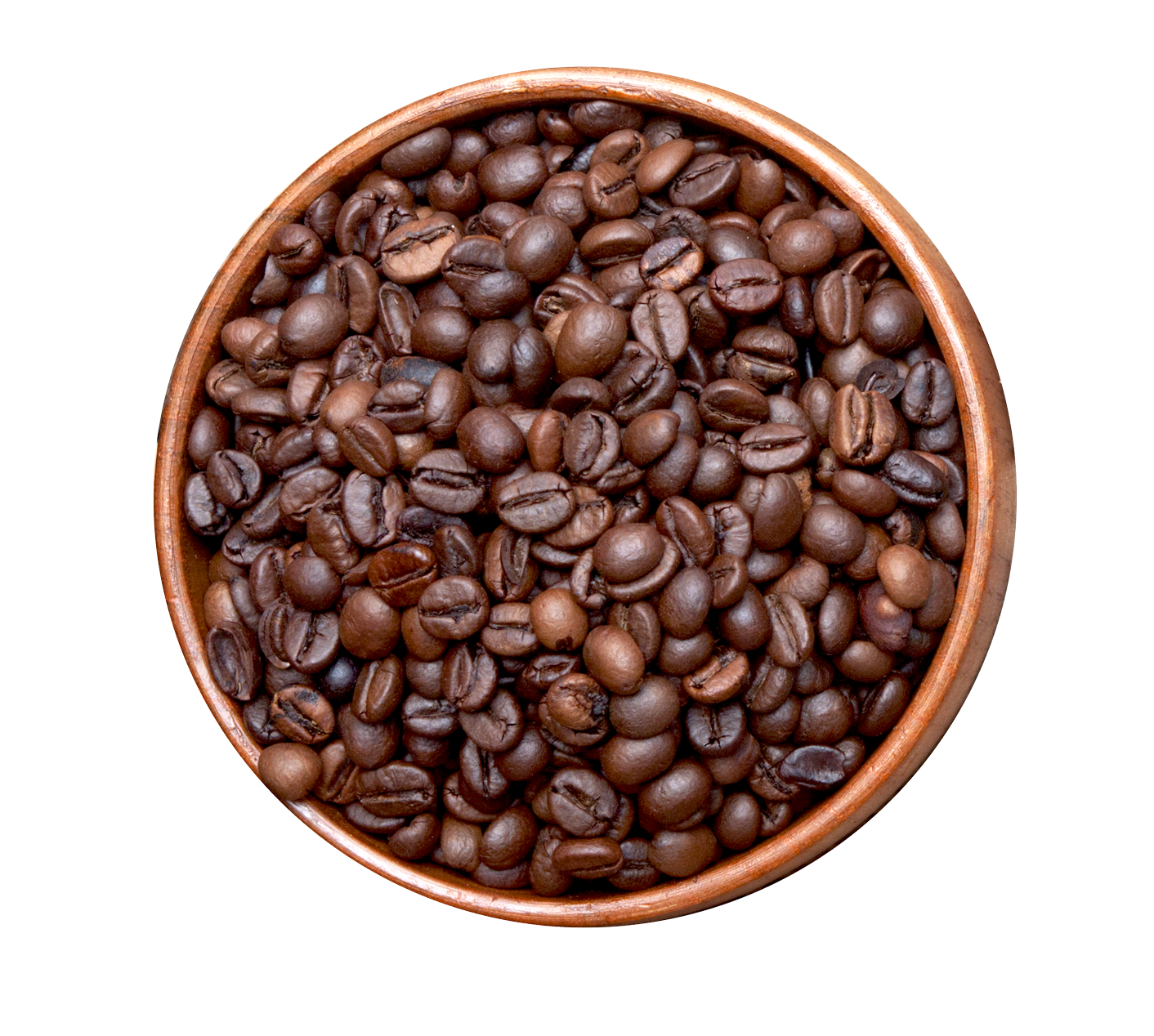 Coffee Beansin Bowl Top View PNG Image