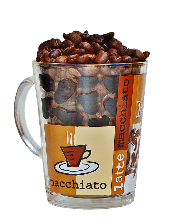 Coffee Beansin Macchiato Cup PNG Image