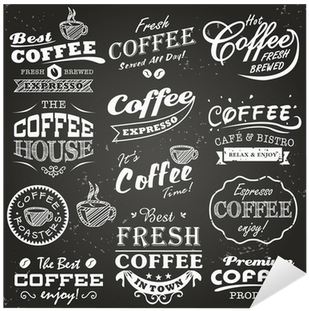 Coffee Chalkboard Art Collection PNG Image