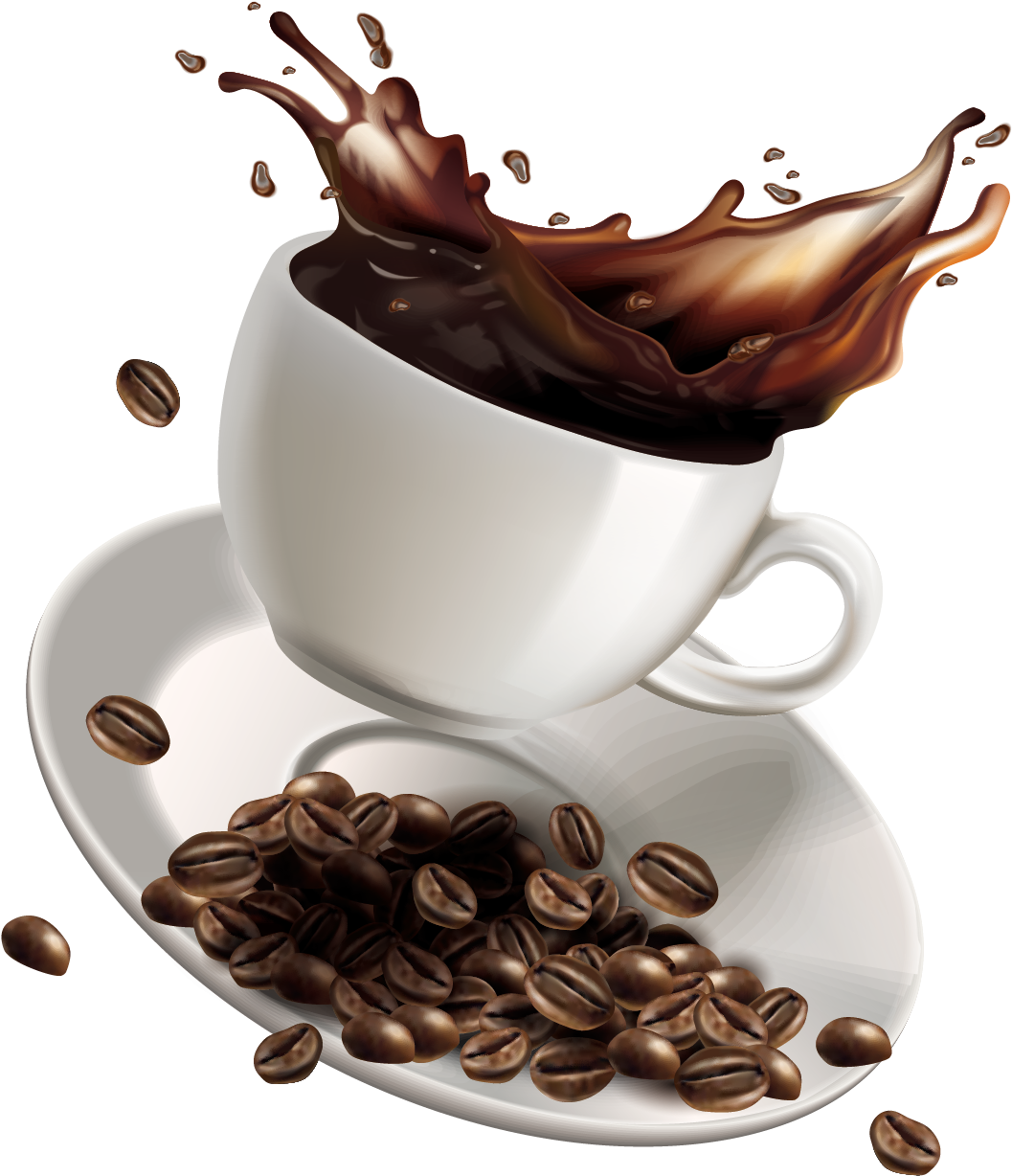 Coffee Cup Splash Art PNG Image