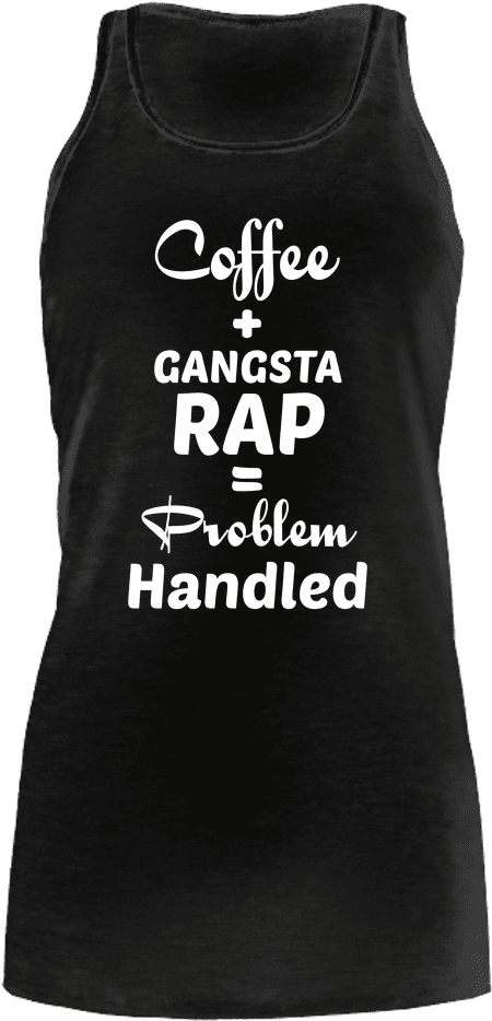 Coffee Gangsta Rap Tank Top PNG Image