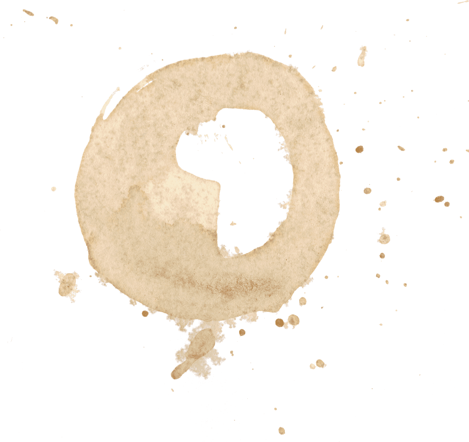 Coffee Stain Ringon Teal Background.png PNG Image