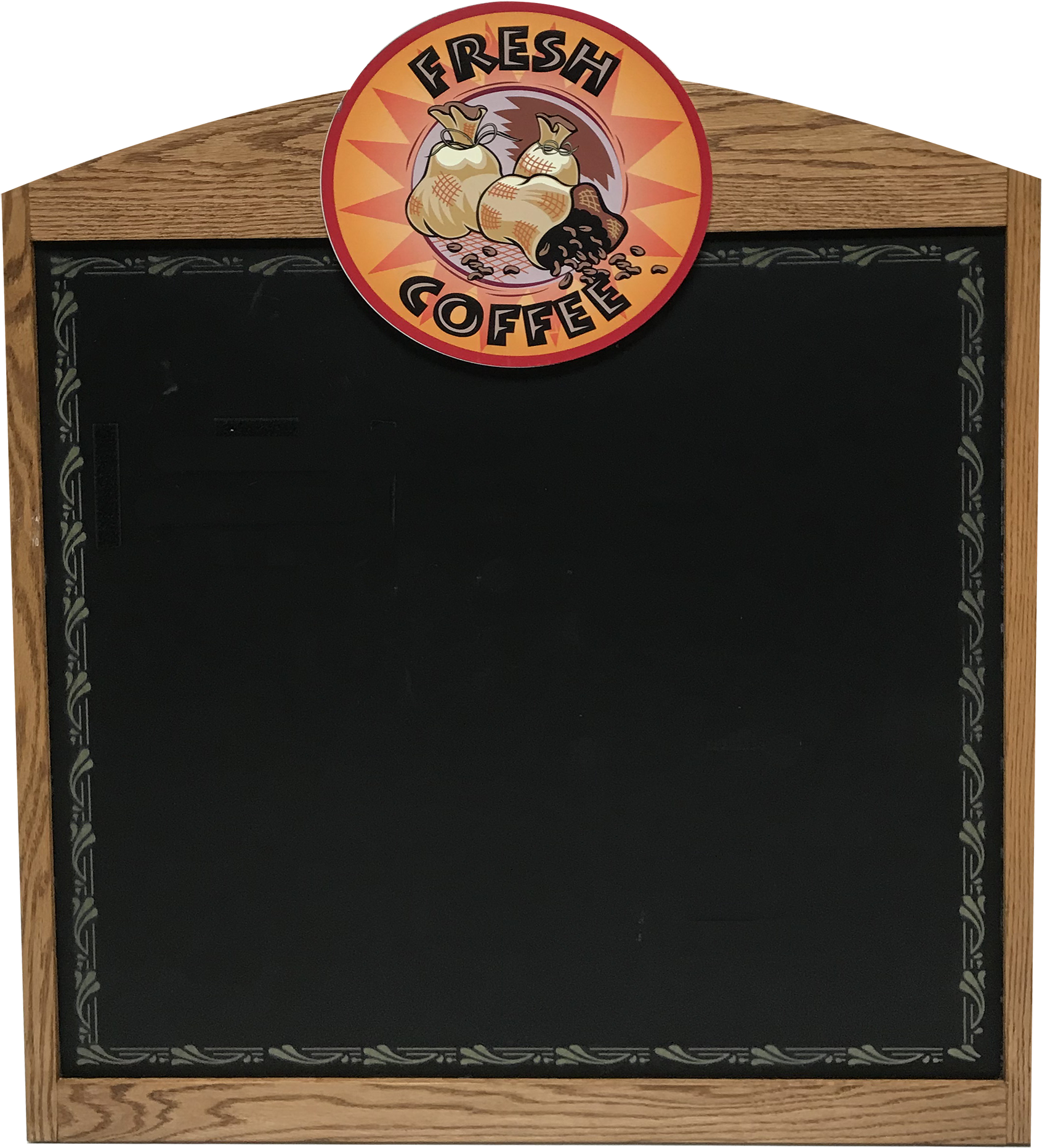 Coffee Themed Chalkboard Sign PNG Image