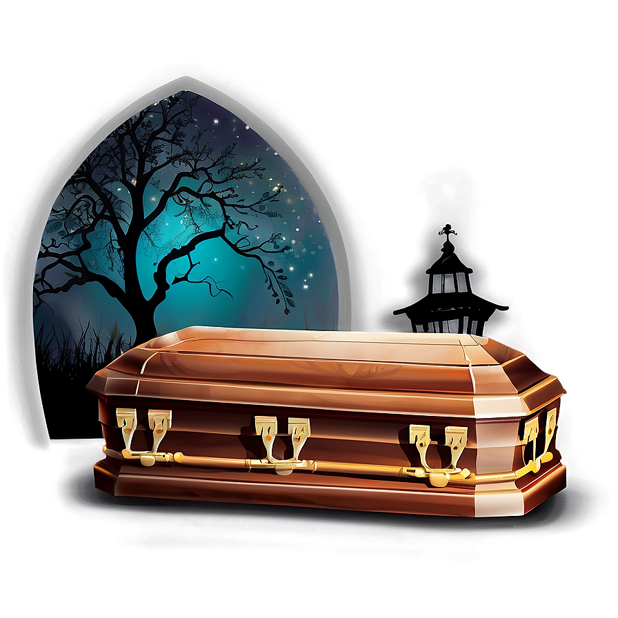 Coffin In Moonlight Png 5 PNG Image