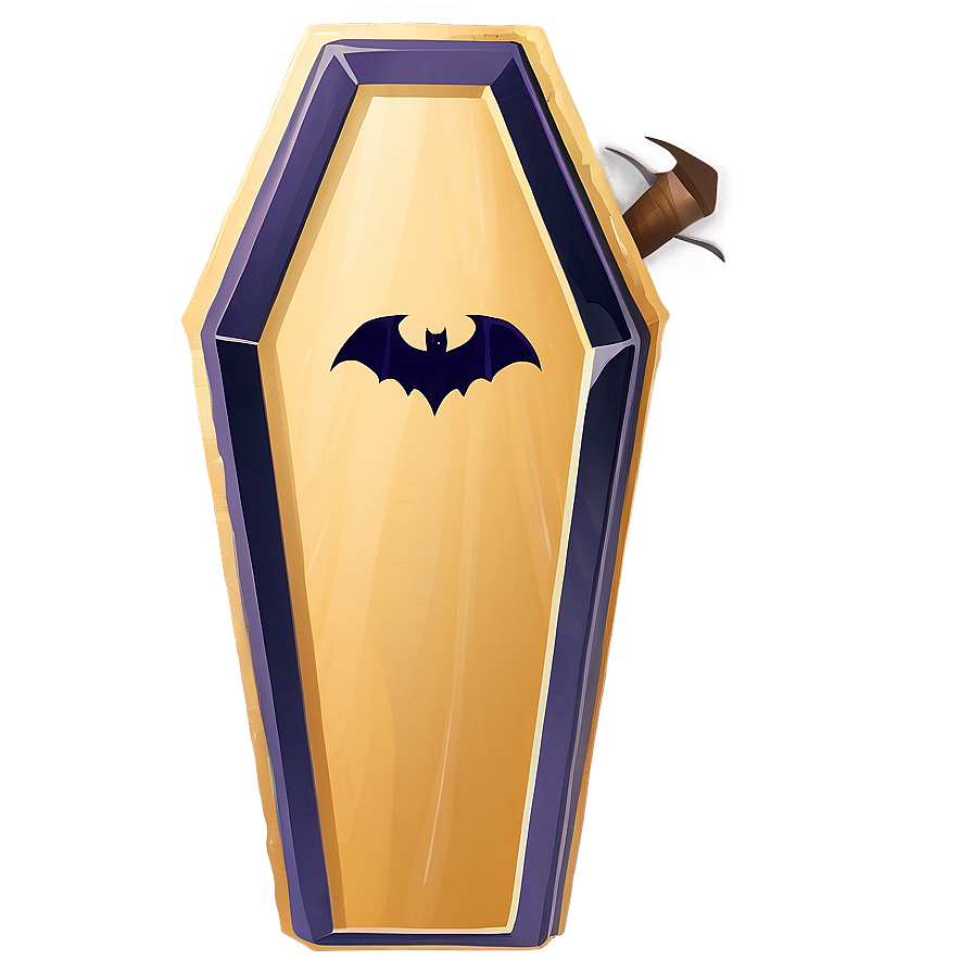 Coffin With Bat Design Png Pwt PNG Image