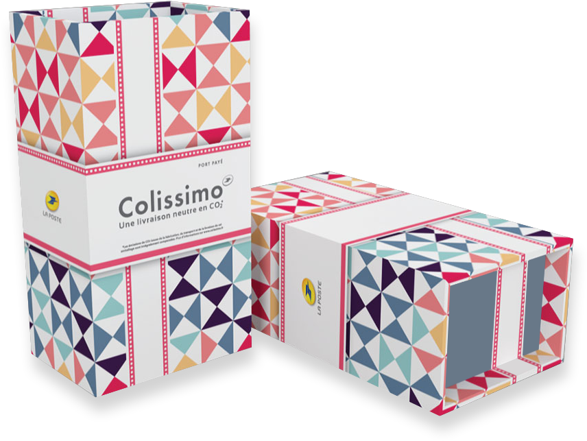 Colissimo Geometric Pattern Packaging PNG Image