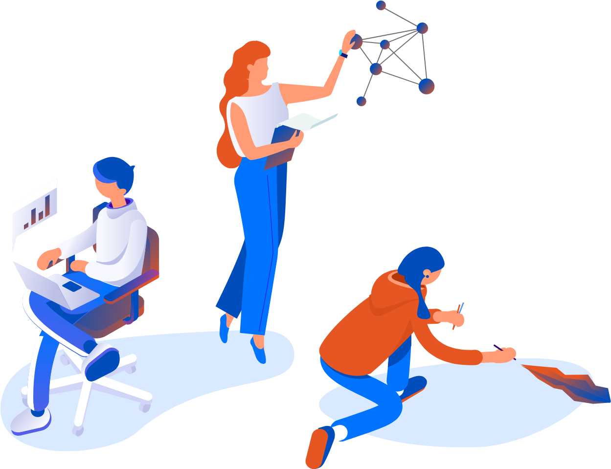 Collaborative Team Working Illustration PNG Image