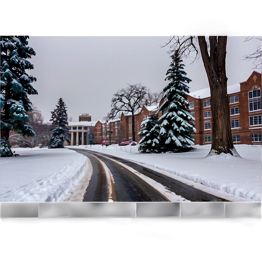 College Snowy Campus Png Ong PNG Image