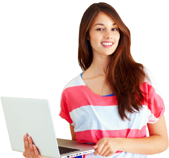 College Studentwith Laptop PNG Image