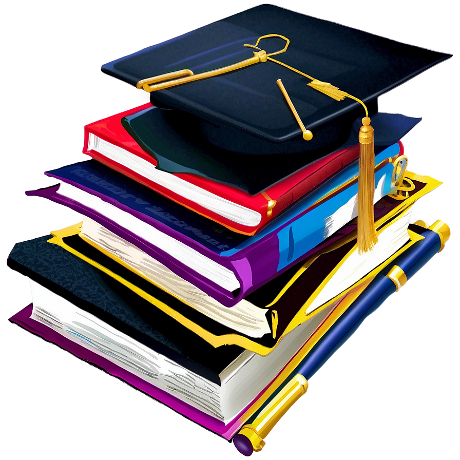 College Textbook Stack Png 05242024 PNG Image