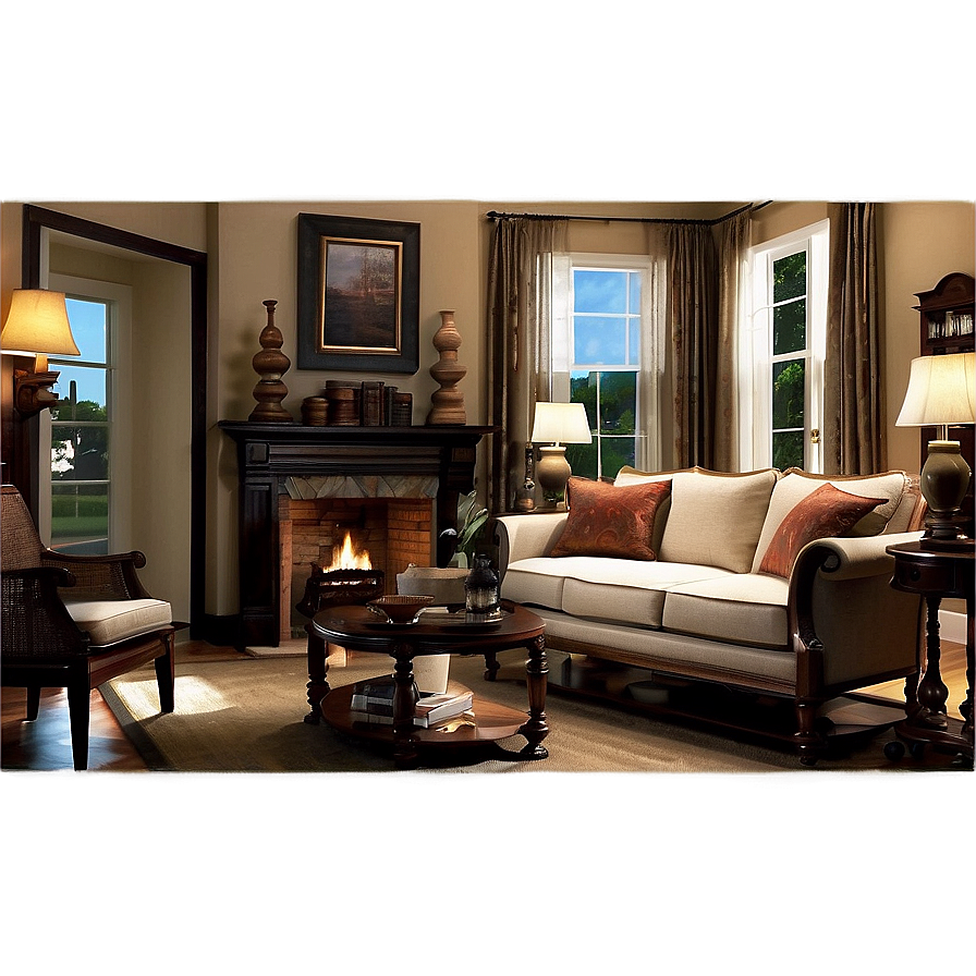 Colonial Living Room Tradition Png 05242024 PNG Image