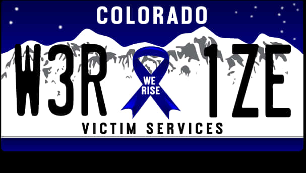 Colorado Victim Services License Plate PNG Image