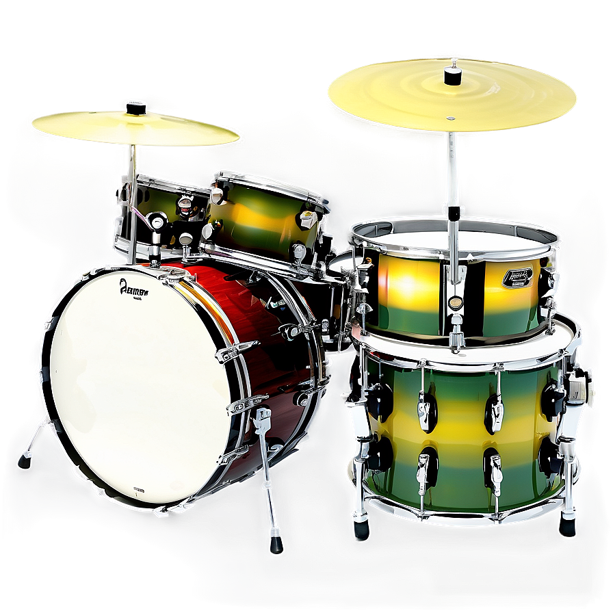 Colored Drum Kit Png 3 PNG Image