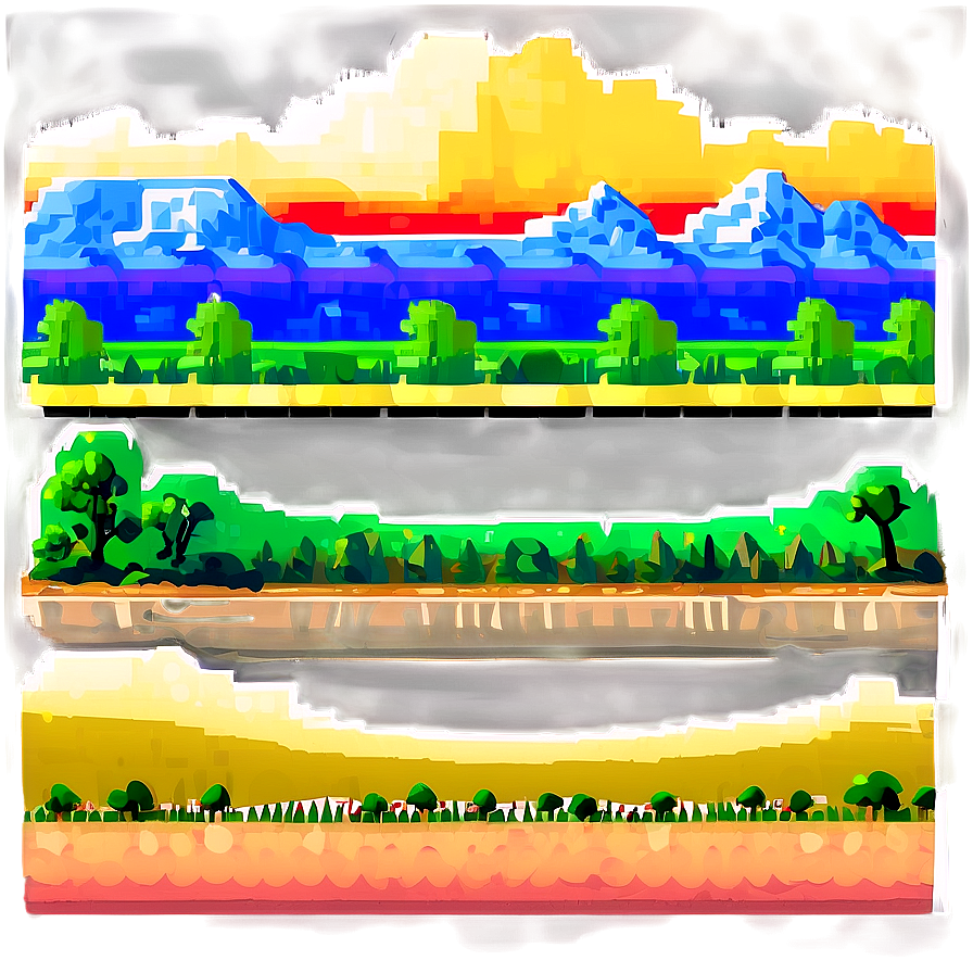 Colorful 16 Bit Landscapes Png 86 PNG Image