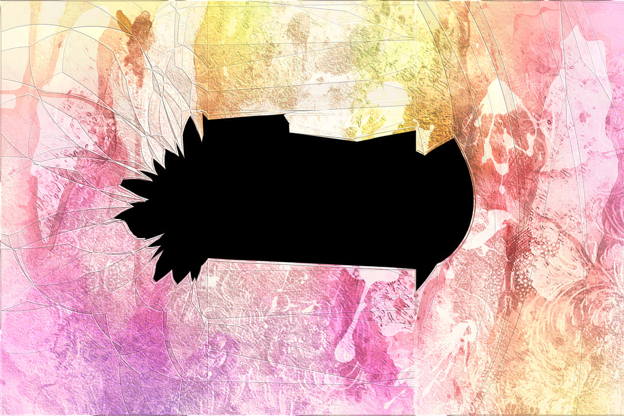 Colorful_ Abstract_ Art_with_ Black_ Silhouette PNG Image