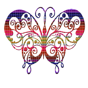 Colorful Abstract Butterfly Art PNG Image