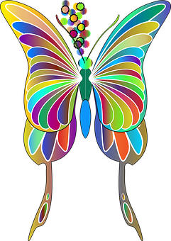 Colorful Abstract Butterfly Art PNG Image