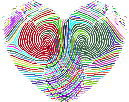 Colorful Abstract Heart Art PNG Image