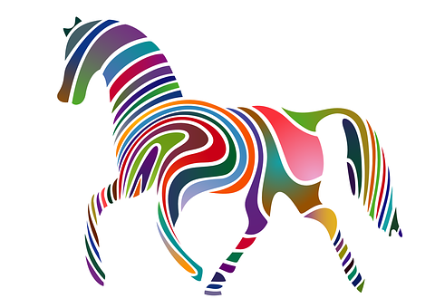 Colorful Abstract Horse Art PNG Image