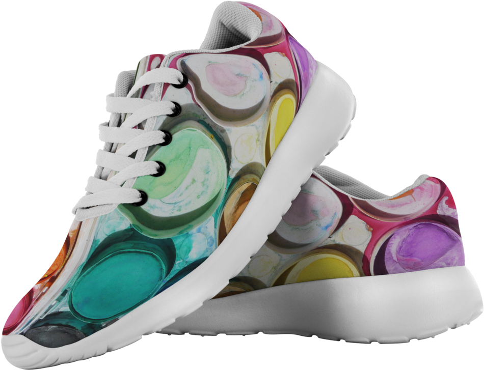 Colorful Abstract Running Shoes PNG Image