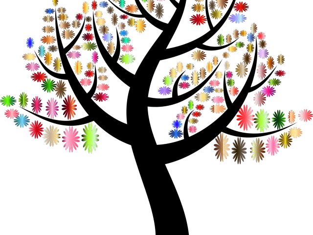 Colorful Abstract Tree Artwork PNG Image