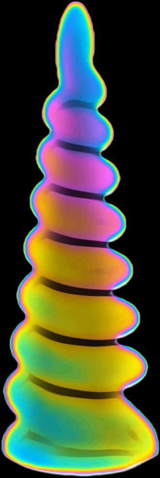 Colorful Abstract Unicorn Horn PNG Image