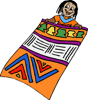 Colorful African Marketplace Vendor Cartoon PNG Image