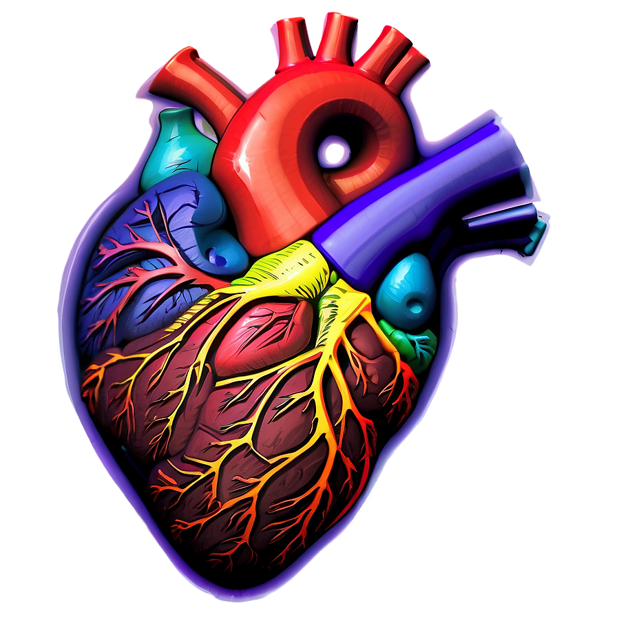 Colorful Anatomical Heart Png Lmn66 PNG Image