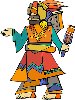 Colorful Ancient Egyptian God Illustration PNG Image