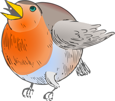 Colorful Animated Bird Illustration PNG Image