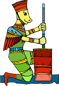 Colorful Anubis Cartoon Illustration PNG Image