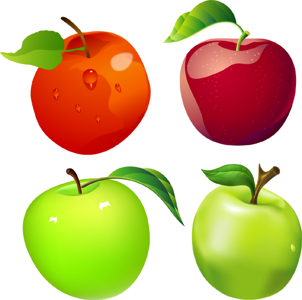 Colorful Apples Variety Illustration PNG Image