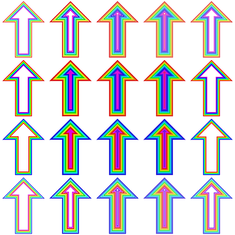 Colorful Arrows Pattern PNG Image