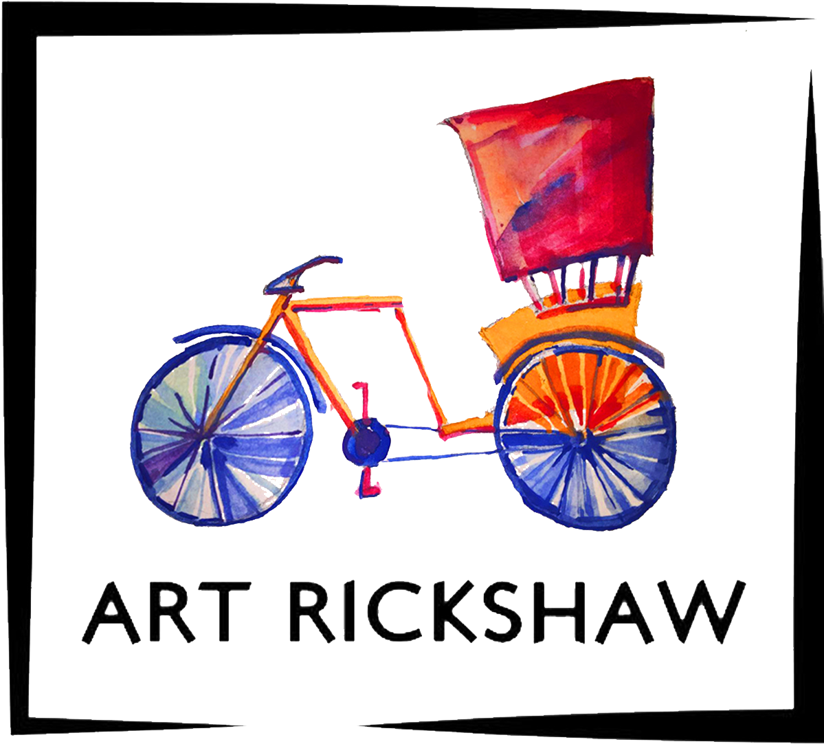 Colorful Art Rickshaw Illustration PNG Image