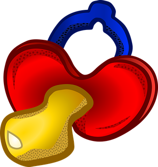 Colorful Baby Pacifier Illustration PNG Image