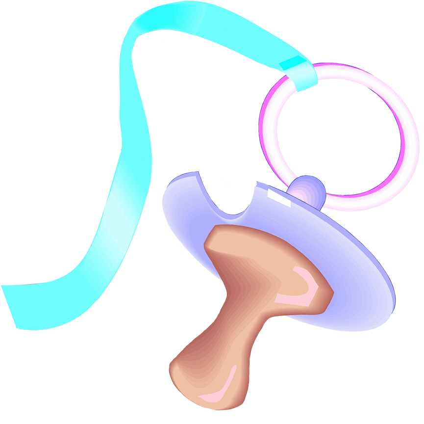 Colorful Baby Pacifier Illustration PNG Image