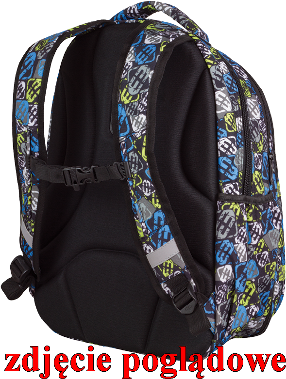 Colorful Backpack Side View PNG Image