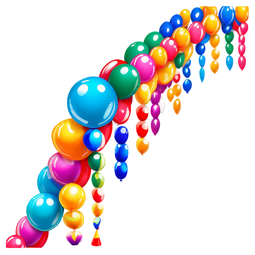 Colorful Balloon Garland Designs Png 06282024 PNG Image