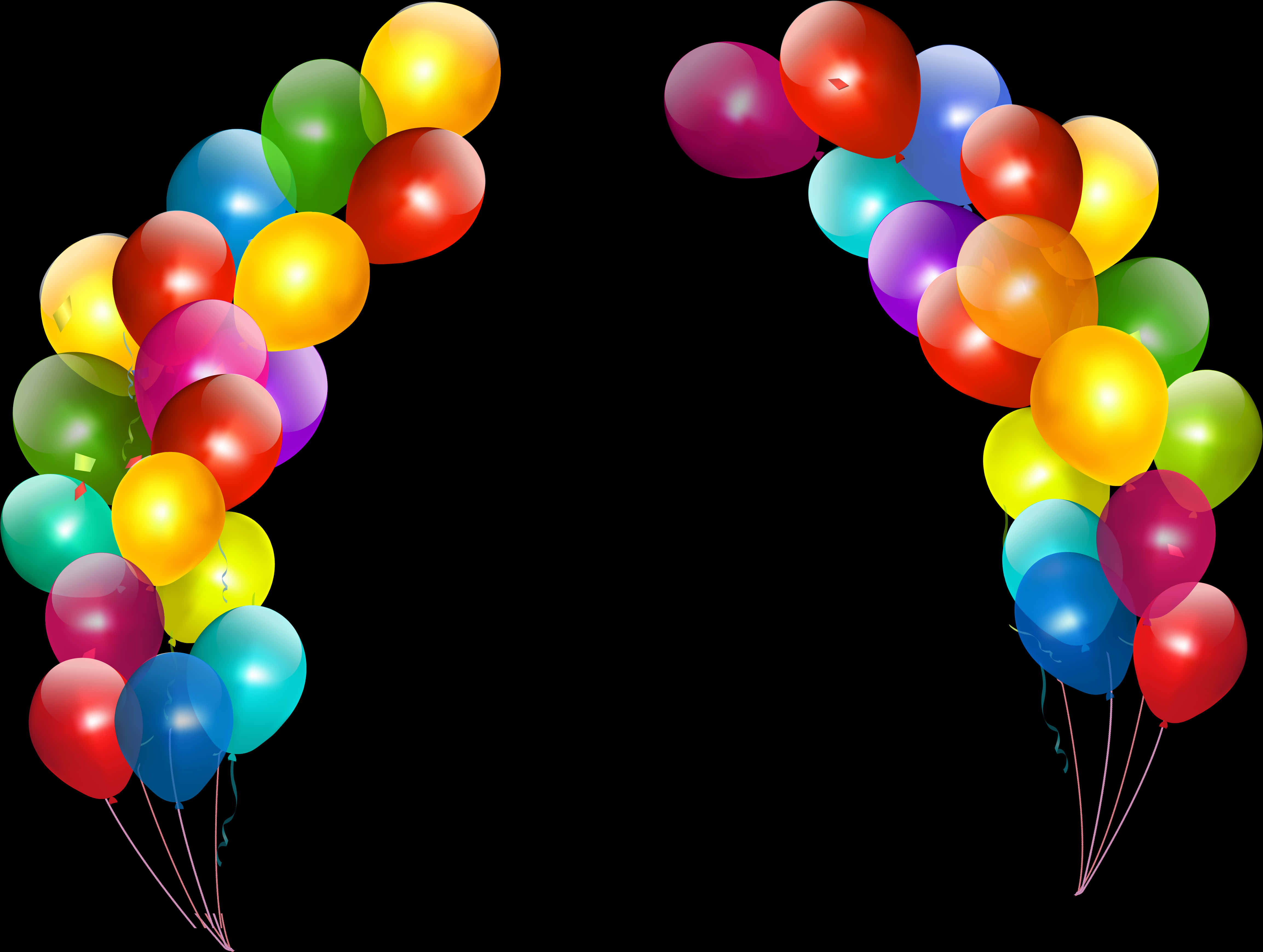 Colorful Balloons Transparent Background PNG Image