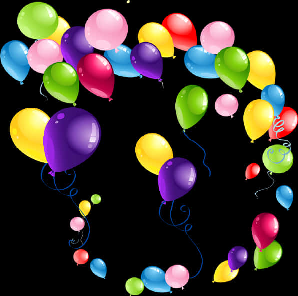 Colorful Balloons Transparent Background PNG Image