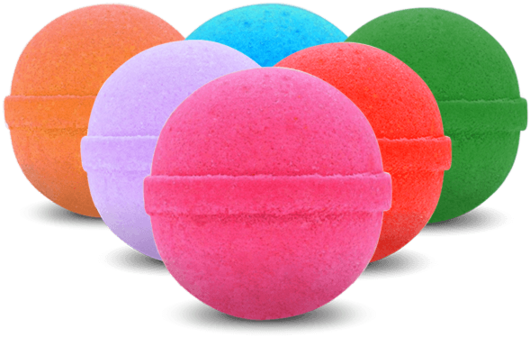 Colorful Bath Bombs Collection PNG Image