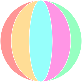 Colorful Beach Ball Graphic PNG Image